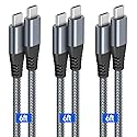 Puxnoin USB C to USB C Cable 6ft 60w, 3Pack USB C Cable, PD Type C Charging Cable Fast Charging Compatible with iPhone 15, MacBook Pro, iPad Pro
