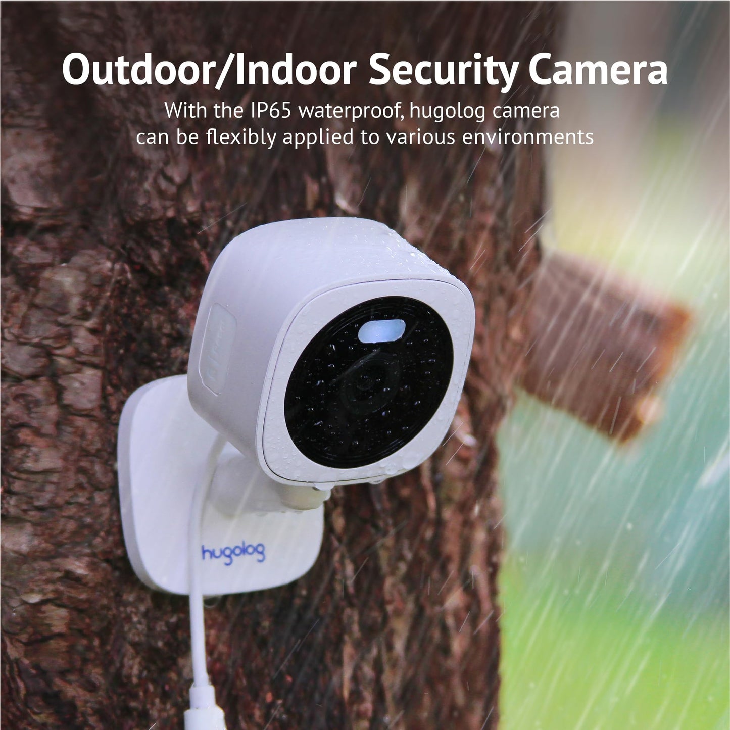 Hugolog 2K Indoor Outdoor Security Cameras for Home Security,Home Camera with Starlight Color Night Vision,Built-in Spotlight,Motion Detection,2-Way