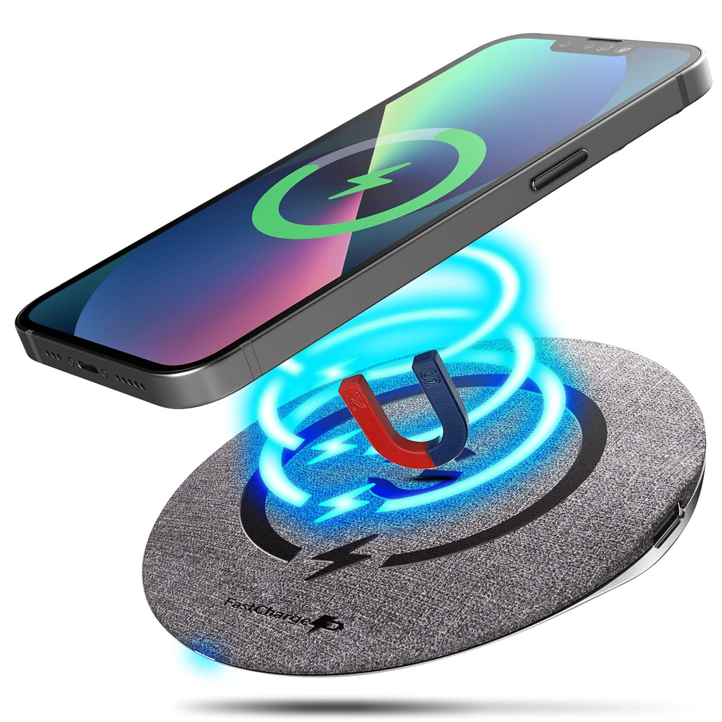 Galvanox Magnetic Wireless Charger, MagSafe-Compatible Desktop Pad with 15W Fast Charging for iPhone 14/14 Pro Max/iPhone 13/13 Pro Max (Solid