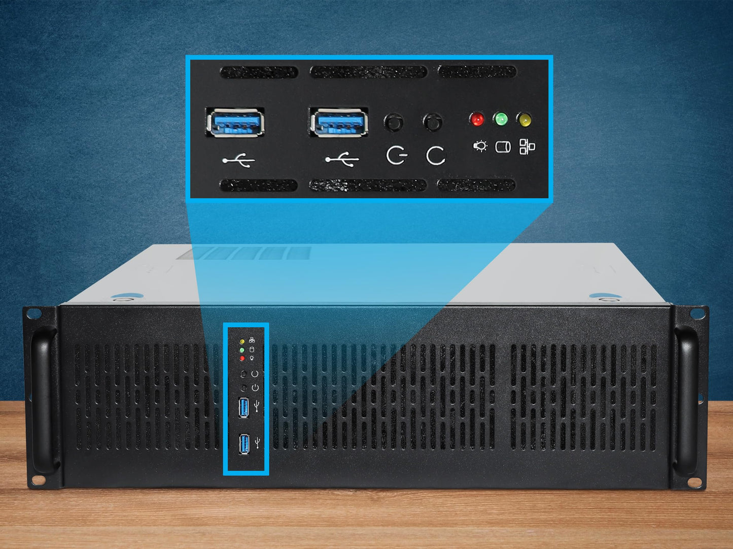 Rosewill 3U Server Chassis Rackmount Case, 4X 3.5 Bays, ATX Compatible, 2X 80mm Fans, 2X USB 3.0, Silver/Black - RSV-Z3100U