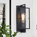 Laplusbelle 1-Light Bathroom Light Fixture, Matte Black Vanity Lights Wall Sconce with Clear Glass Shade, Indoor Wall Lamp with E26 Base for Mirror