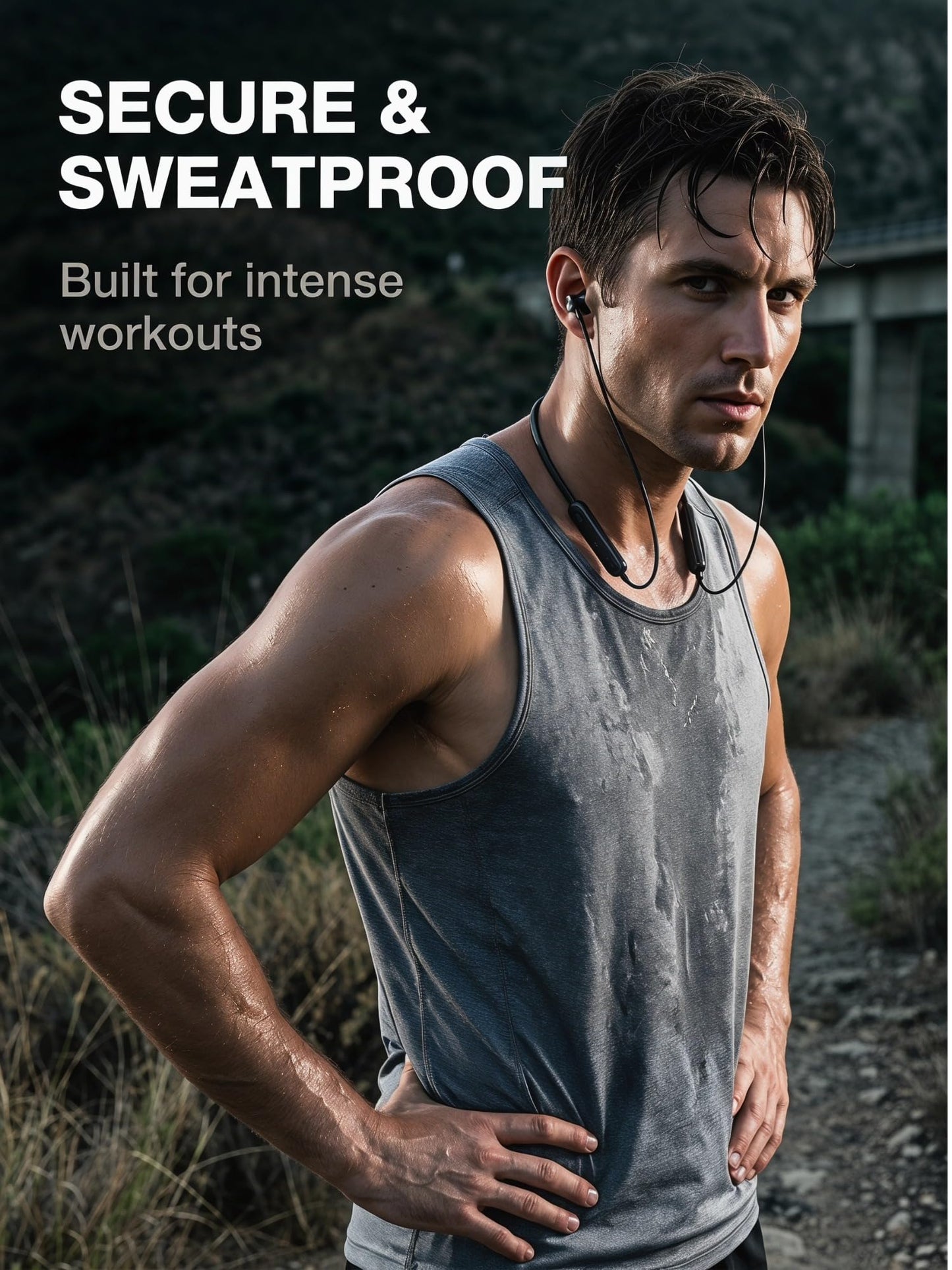 KLOKOL Bluetooth Headphones Neckband 20Hrs Playtime V5.0 Wireless Headset Sport Noise Cancelling Earbuds w/Mic for Gym Running Compatible with iPhone