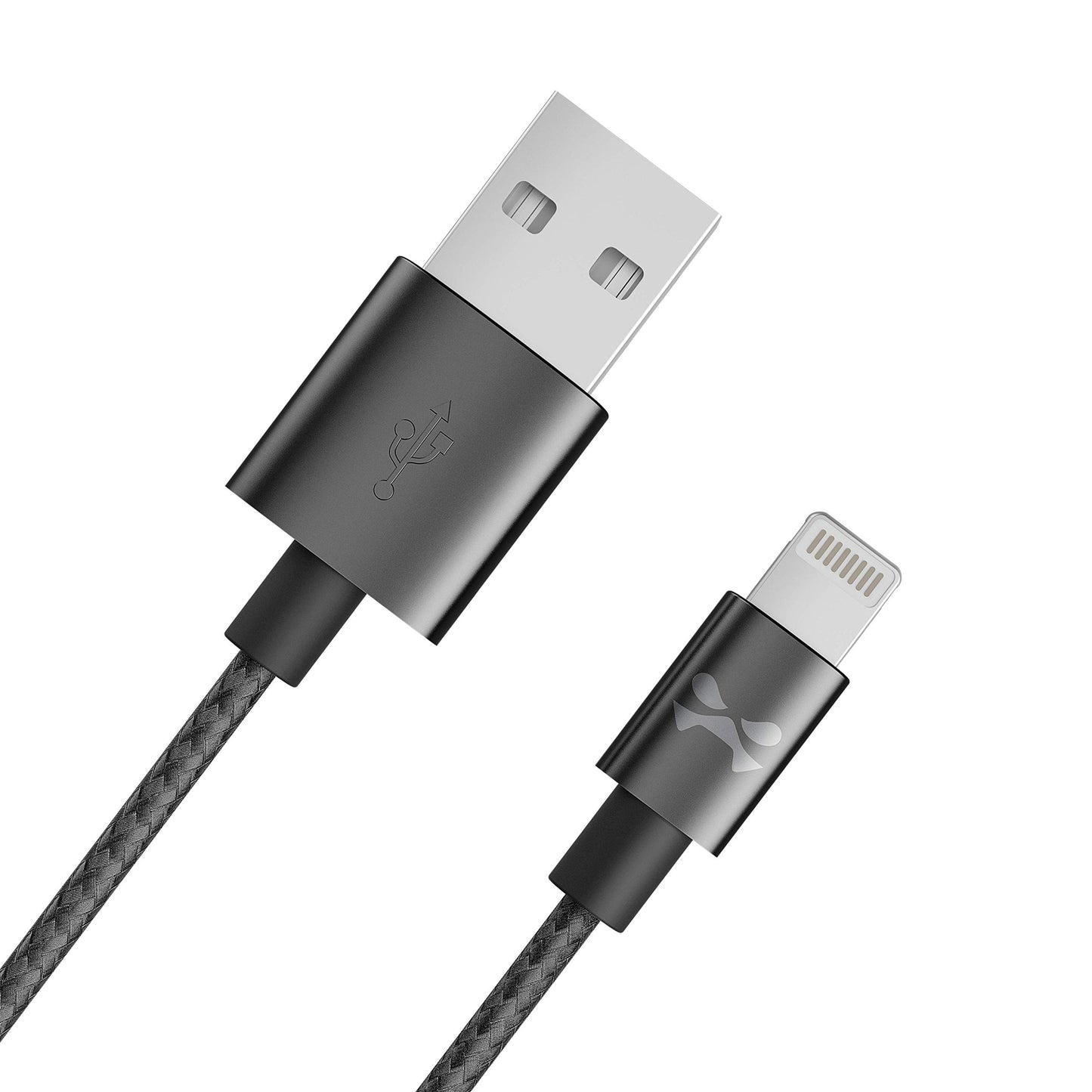 Ghostek NRGline 6FT Lightning Cable MFI Certified Charger Durable Nylon Braided - Black