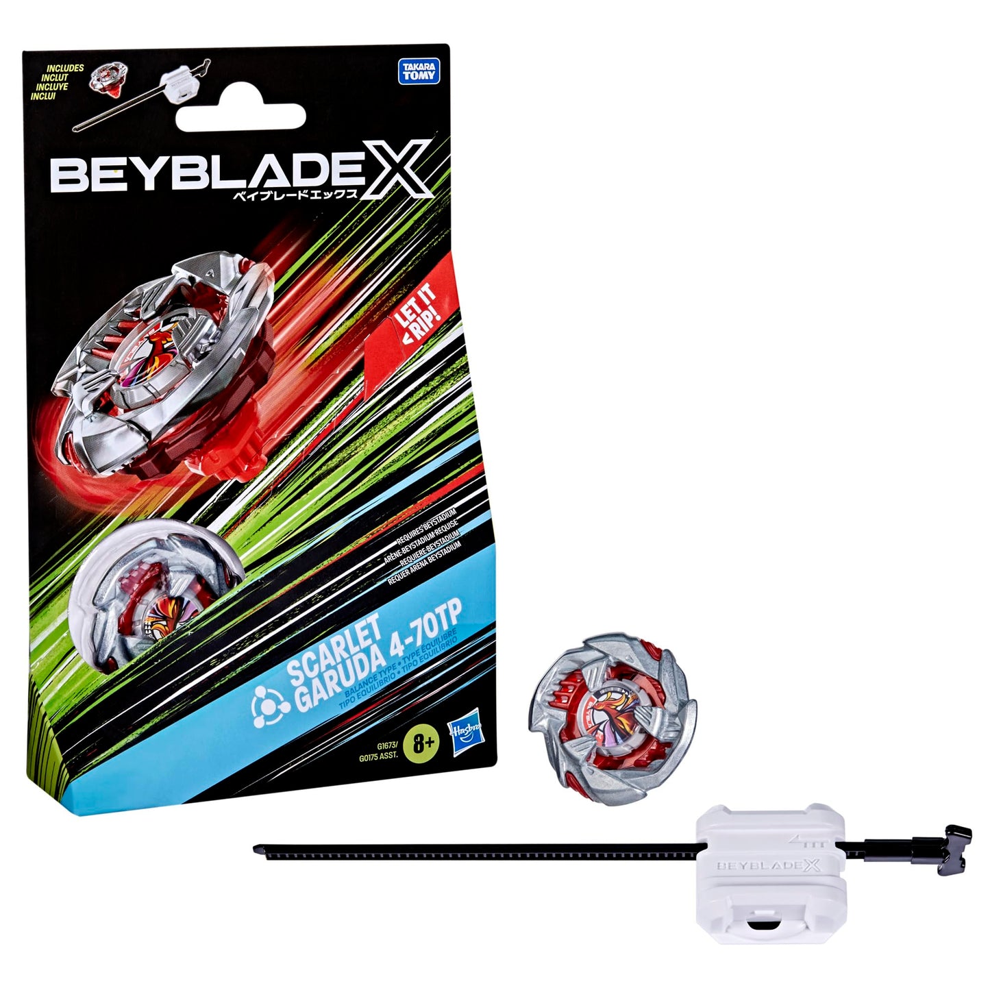 Beyblade X Scarlet Garuda 4-70TP BX Starter Pack Set with Balance Type Top and Launcher, Authentic Takara Tomy Battle Tops Games, Toys for Boys and…