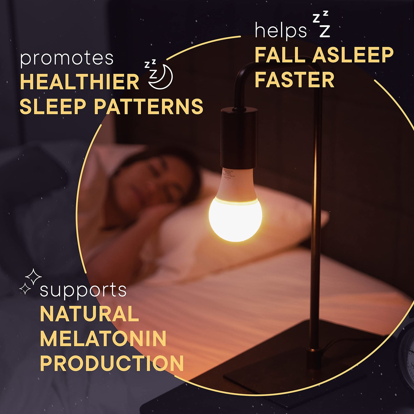 Amber Light Bulbs for Sleep I 1800K Warm Light Bulbs for Bedside Lamp I 7 Watt E26 Led Bulb (60W Equiv) Orange Led Lights for Bedroom Soft Warm