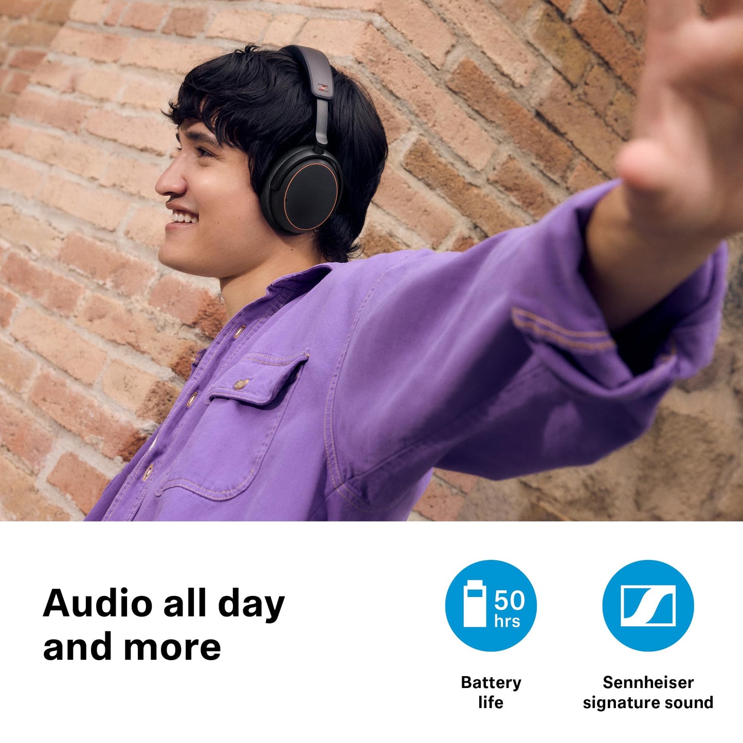 Sennheiser ACCENTUM Wireless Bluetooth Headphones - 50-Hour Battery Life, Audio, Hybrid Noise Cancelling (ANC), All-Day Comfort and Clear Voice…