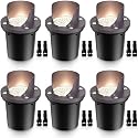 SUNVIE 12W Low Voltage Landscape Lights Waterproof Outdoor In-Ground Lights Shielded LED Well Lights 12V-24V Warm White Landscape Lighting for Pathway