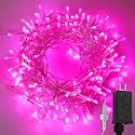 YAOZHOU Valentines' Day Christmas Decorations Pink Led String Lights,66Ft 200LED Fairy Lights Indoor Outdoor IP44 Waterproof 8 Modes, Decor