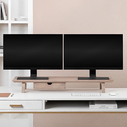 Anji Mountain Monitor Stand - Desktop Organizer & Laptop Riser, Ergonomic Monitor Riser, Space-Saving Monitor Stand for Desk, Durable Construction