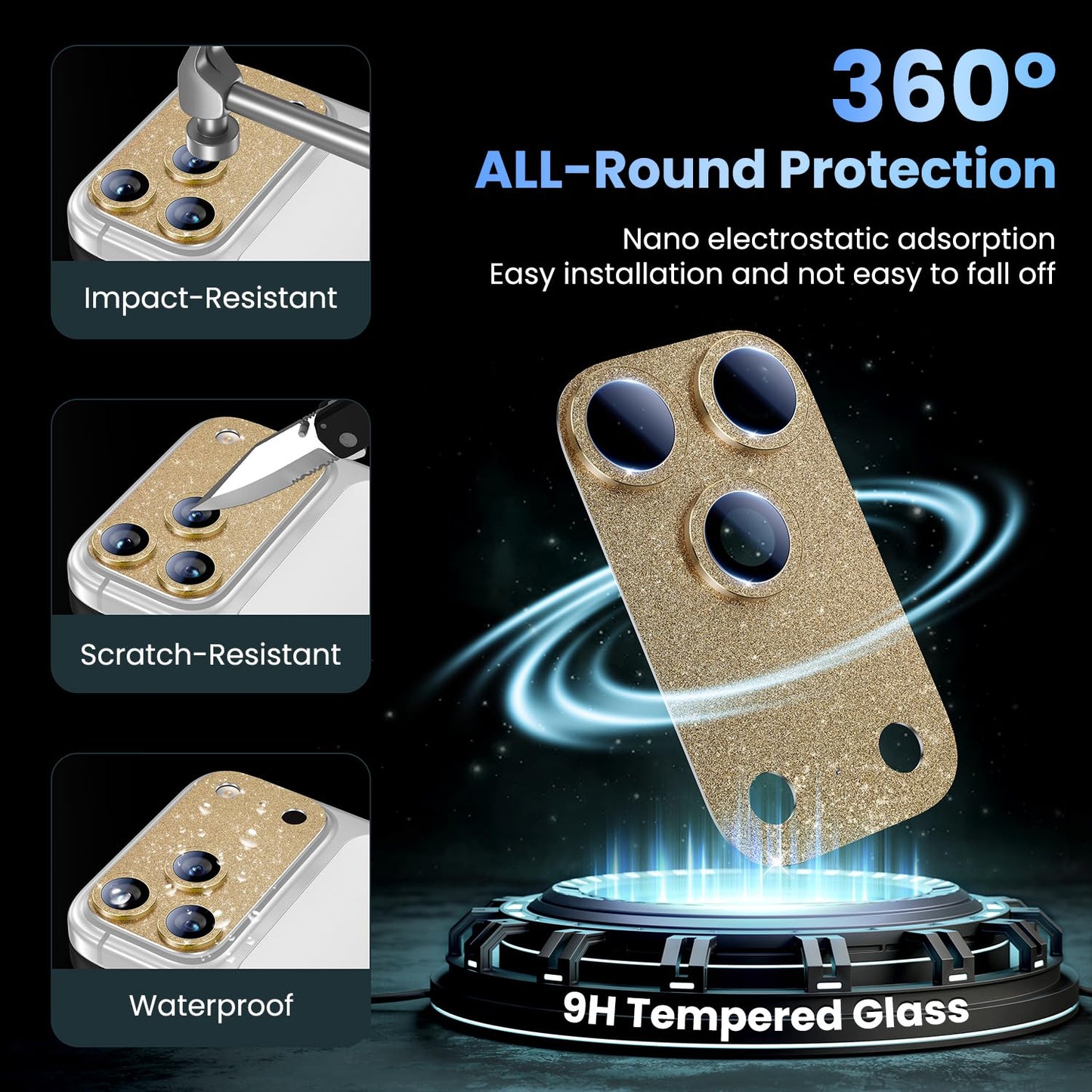 Uyiton for iPhone 17 Pro Camera Lens Protector - Metal Camera Protector