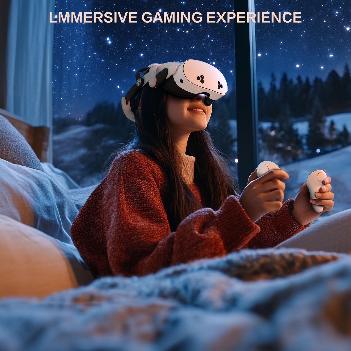 Head Strap for Oculus Meta Quest 3/3S with Battery, Adjustable VR Accessories with One-Click Fit, Rear Cushion Dial, 2-4H Playtime, VR Head Strap