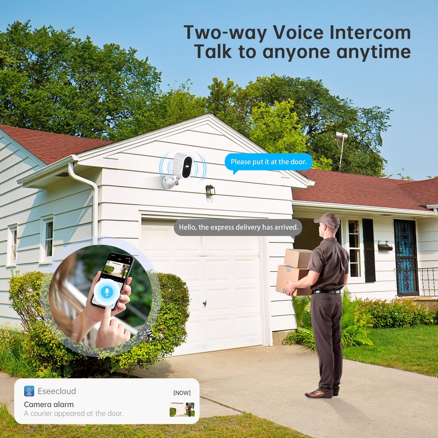 Recmoment Security Cameras Wireless Outdoor,2K Color Night Vision AI Motion Detection Spotlight Siren Alarm,5G/2.4G WiFi Home Indoor Camera Two-Way
