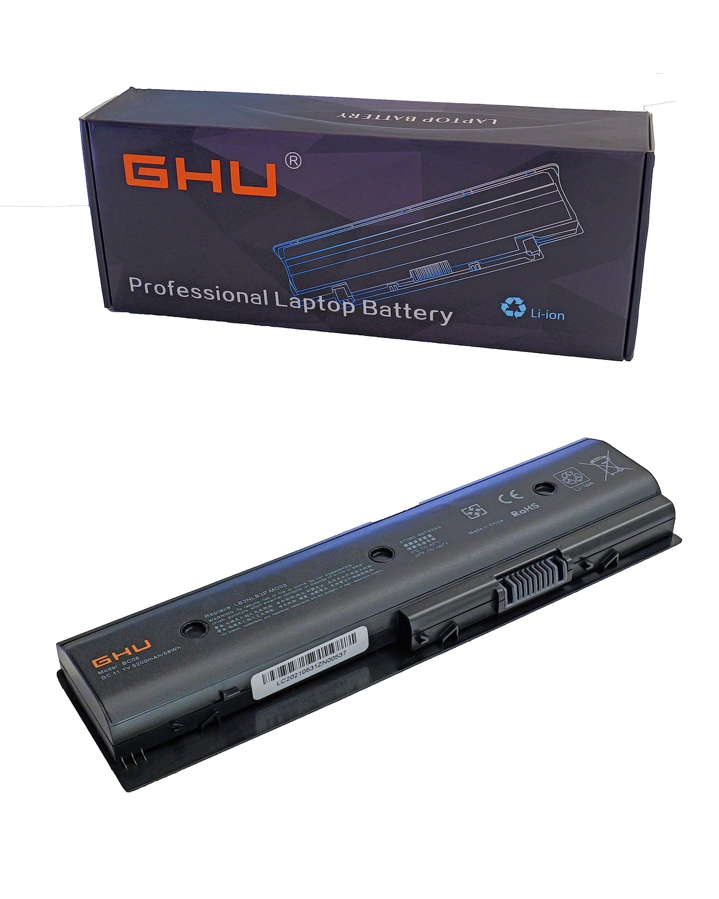 GHU New 671731-001 Laptop Battery Replacement HP Notebook MO06, HSTNN YB3N HSTNN LB40 Premium 58 Wh, Over 3 Hours Usage, UL Certified