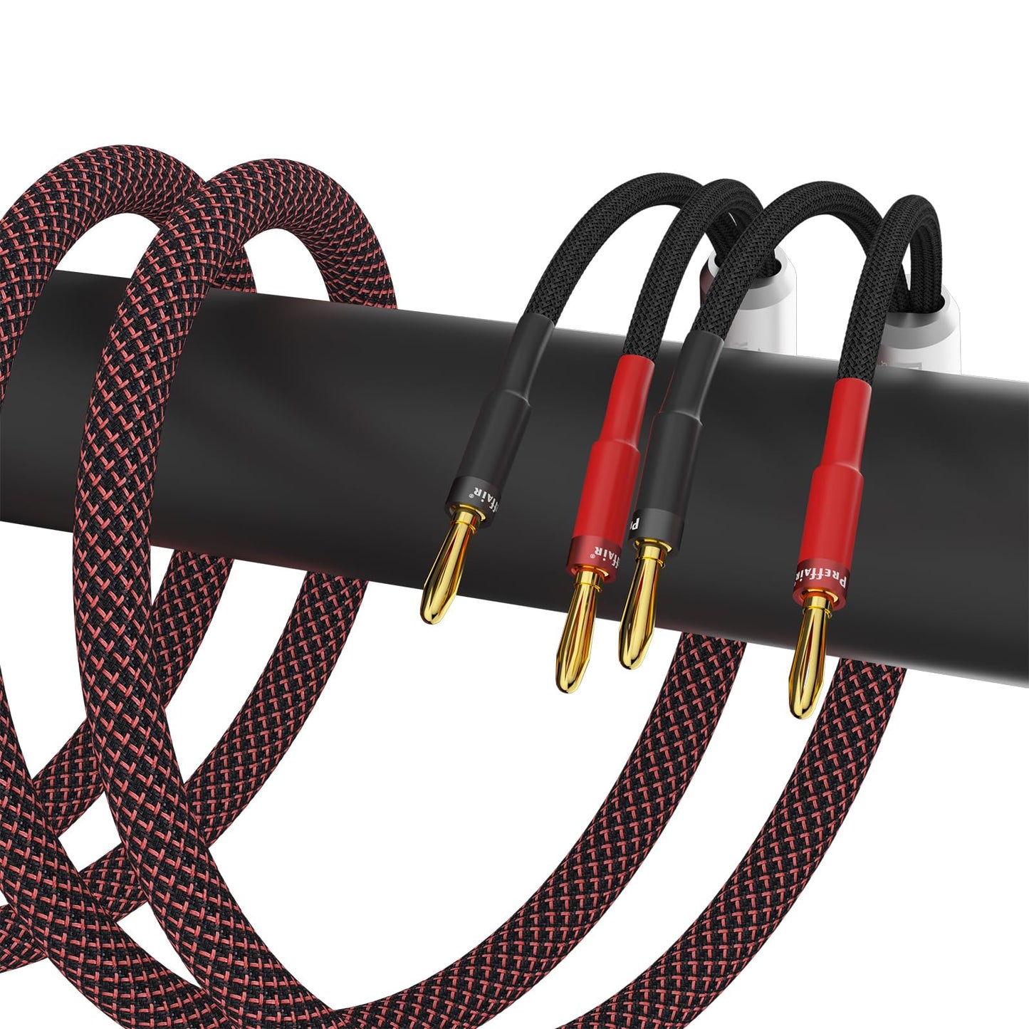 Preffair HiFi OFC Pure Copper Speaker Cable with 8 Gold Banana Plug Audiophile Banana Loudspeaker Wires for Speaker Amplifier Home Theater