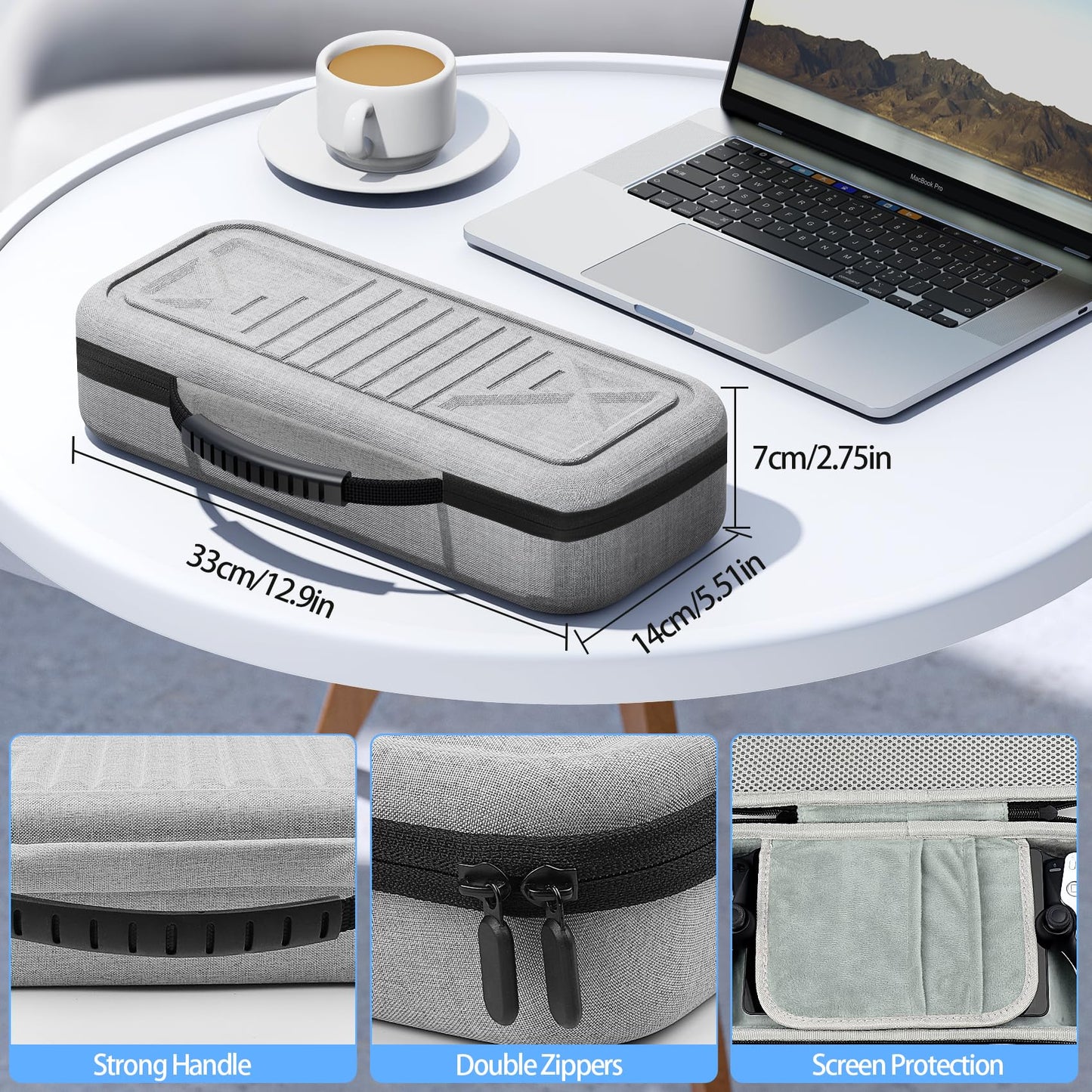 VZNEK Carrying Case Compatible with PlayStation Portal, Travel EVA Hard Carrying Case with Compartment and Mesh Pocket for PS Portal Accessories