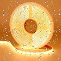 GOMING 32.8ft(10M) DC 24V Double Row COB LED Strip Light Warm White 3000K IP65 Waterproof 6000LEDs CRI 93+ 20000lm Uniform Glow Dotless Flexible LED