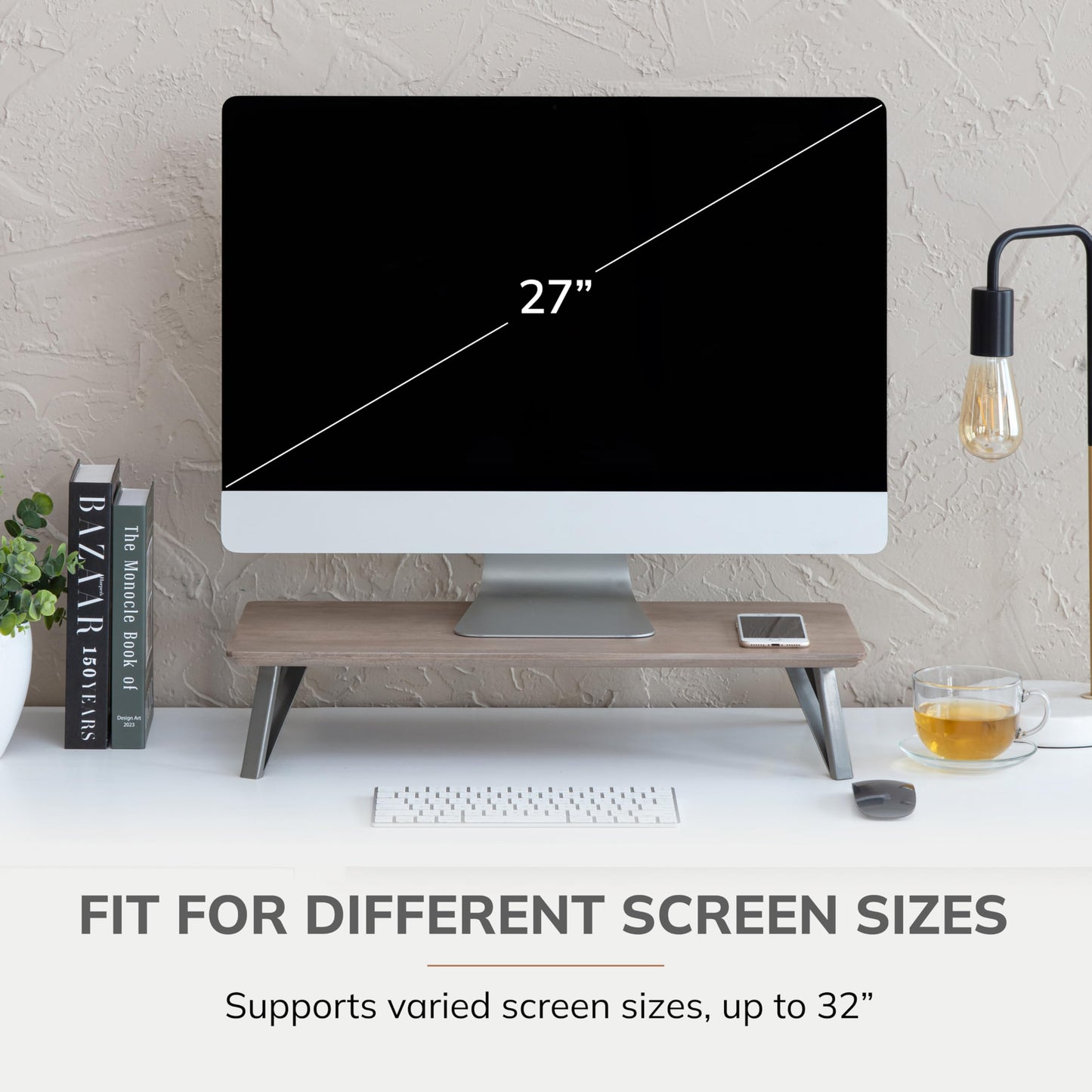 Anji Mountain Monitor Stand - Desktop Organizer & Laptop Riser, Ergonomic Monitor Riser, Space-Saving Monitor Stand for Desk, Durable Construction