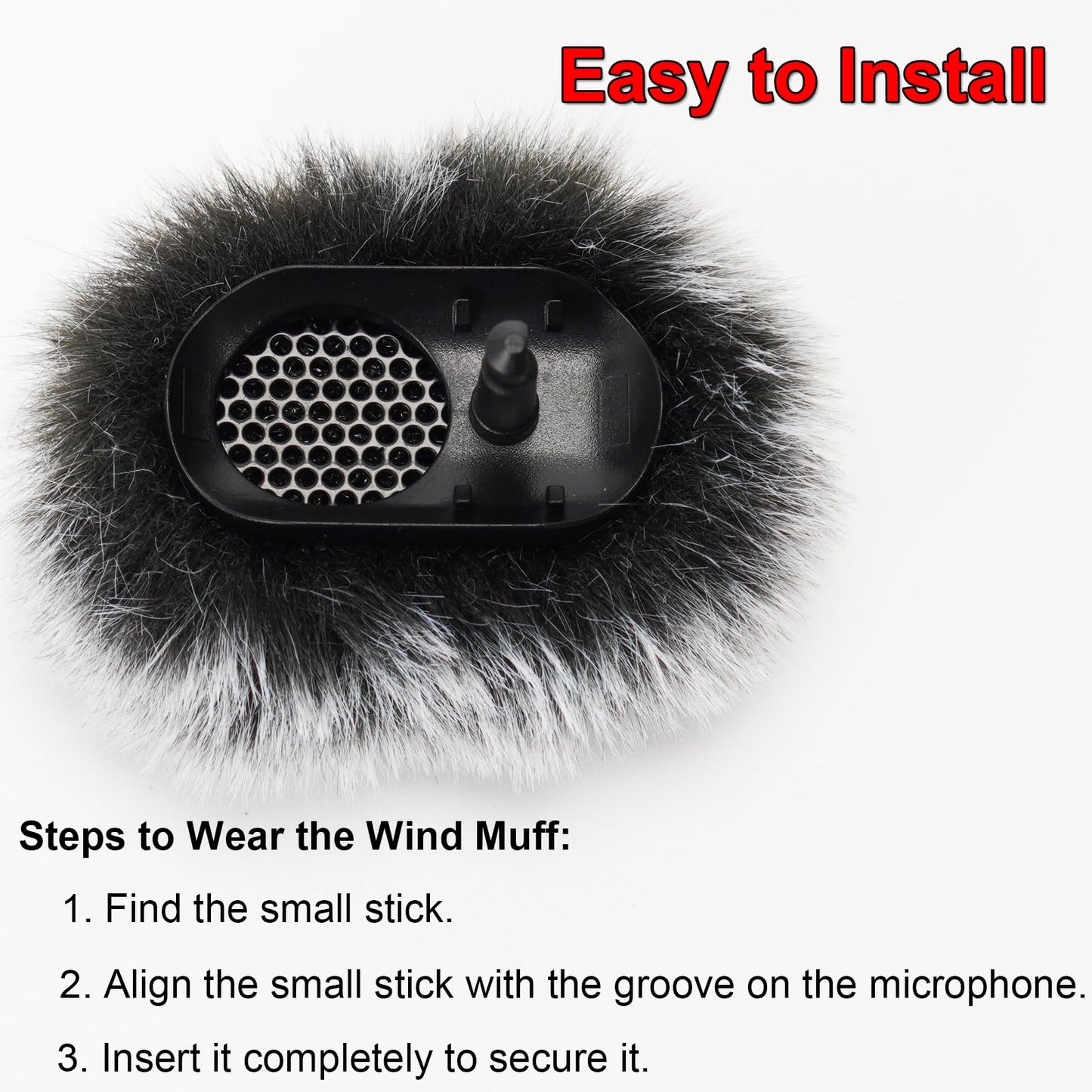 FONDFRAMORY Microphone Windscreen for DJI Mic 2, Furry Wind Muff Compatible with DJI Mic 2, Fur Microphone Cover Pop Filter Sound Insulation (2