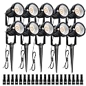 Mutois Landscape Lighting, Outdoor LED Low Voltage Landscape Lights 7W 900LM Waterproof 12V Garden Lights Flag Landscape Spotlights with Spike Stand