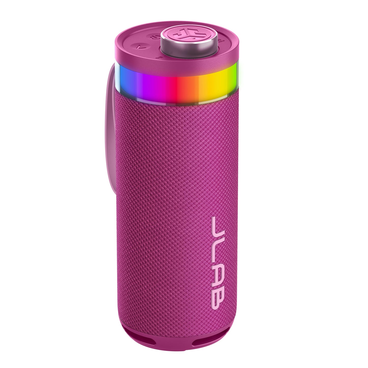 JLab Go Party Portable Bluetooth Speaker, Mulberry, 10 Watts of Power, 16+ Hours of Playtime, IP56 Waterproofing, Customizable RGB LED Lighting, Lab
