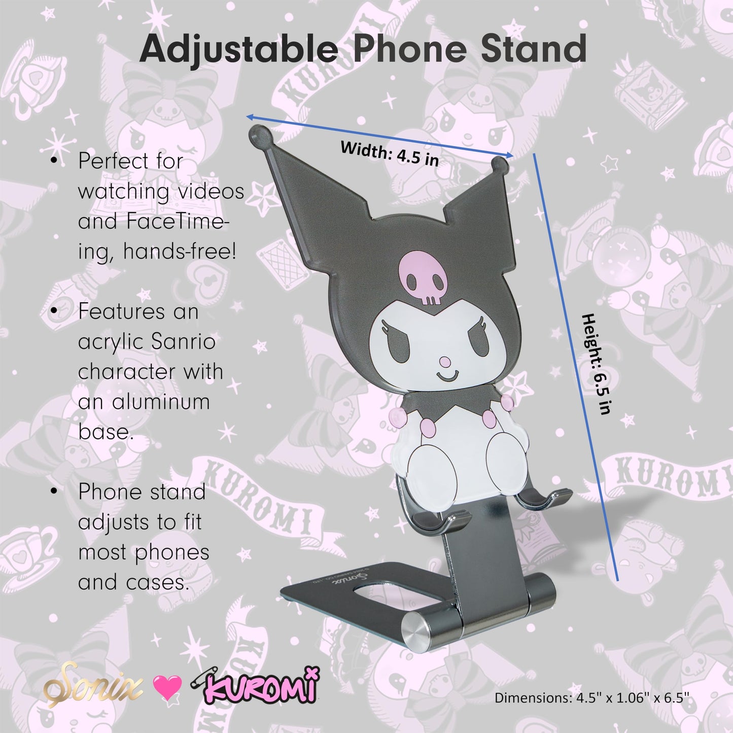 Sonix x Sanrio Character Phone Stand | Adjustable Cell Phone Holder, Desk Stand, Dock | Kuromi
