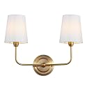 Safavieh Lighting Ezra Brass Gold 2-Light Wall Sconce (LED Bulbs Included)