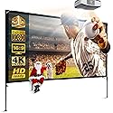 Modern Innovations 80 Inch HD Outdoor Movie Screen, Portable Outdoor Projector Screen and Stand for Indoor or Backyard Use, Foldable Frame, Movie