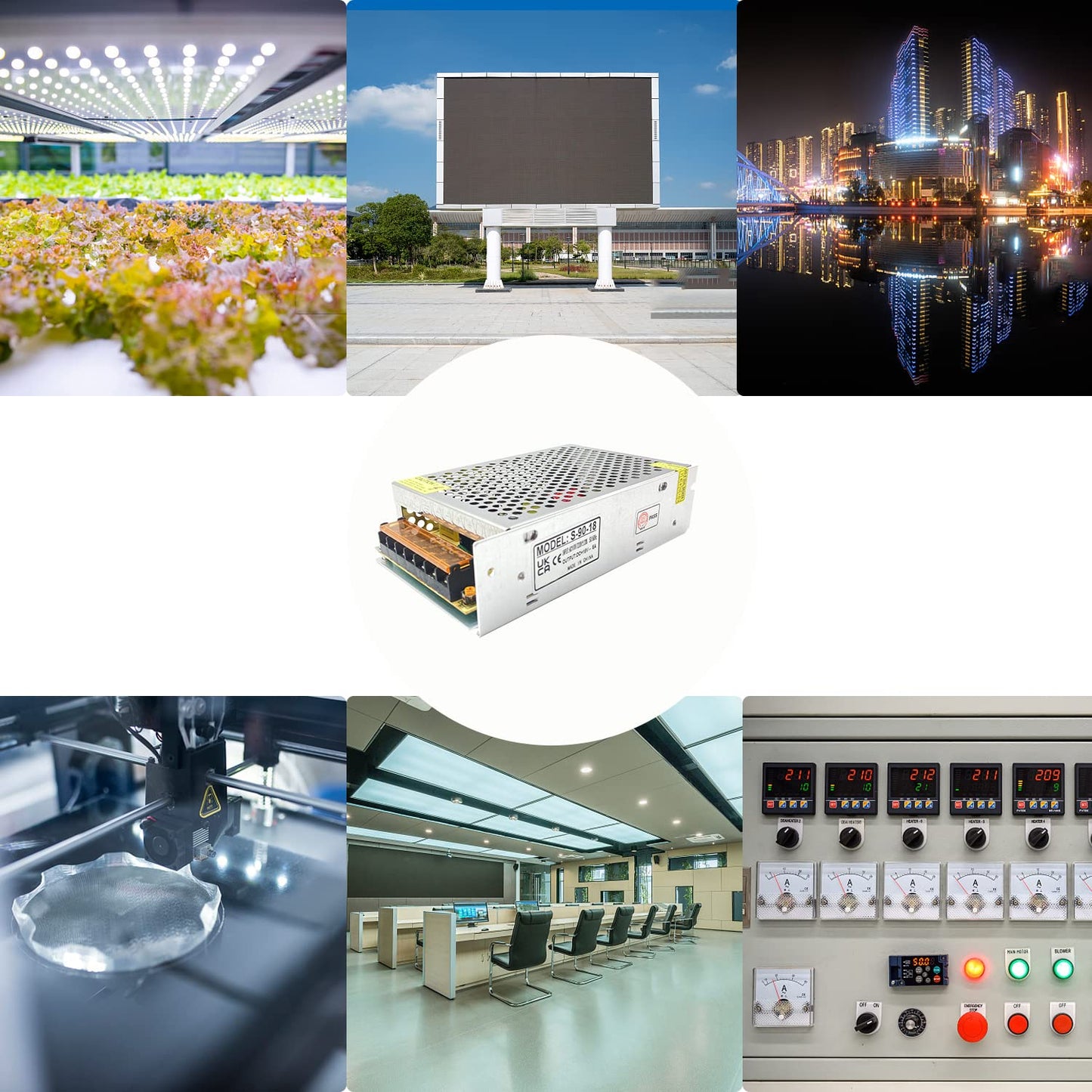 Universal Switching Power Supply Lianshi Regulated Transformer Short Circuit and Overcurrent Protection AC100-260V DC18V 5A