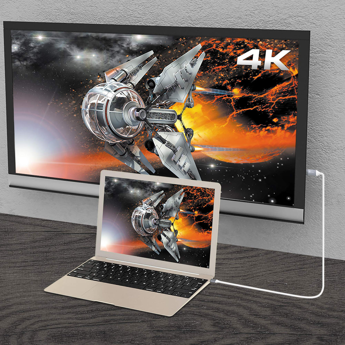 j5create USB Type C to 4K@60Hz HDMI 6ft Cable with HDMI ATC