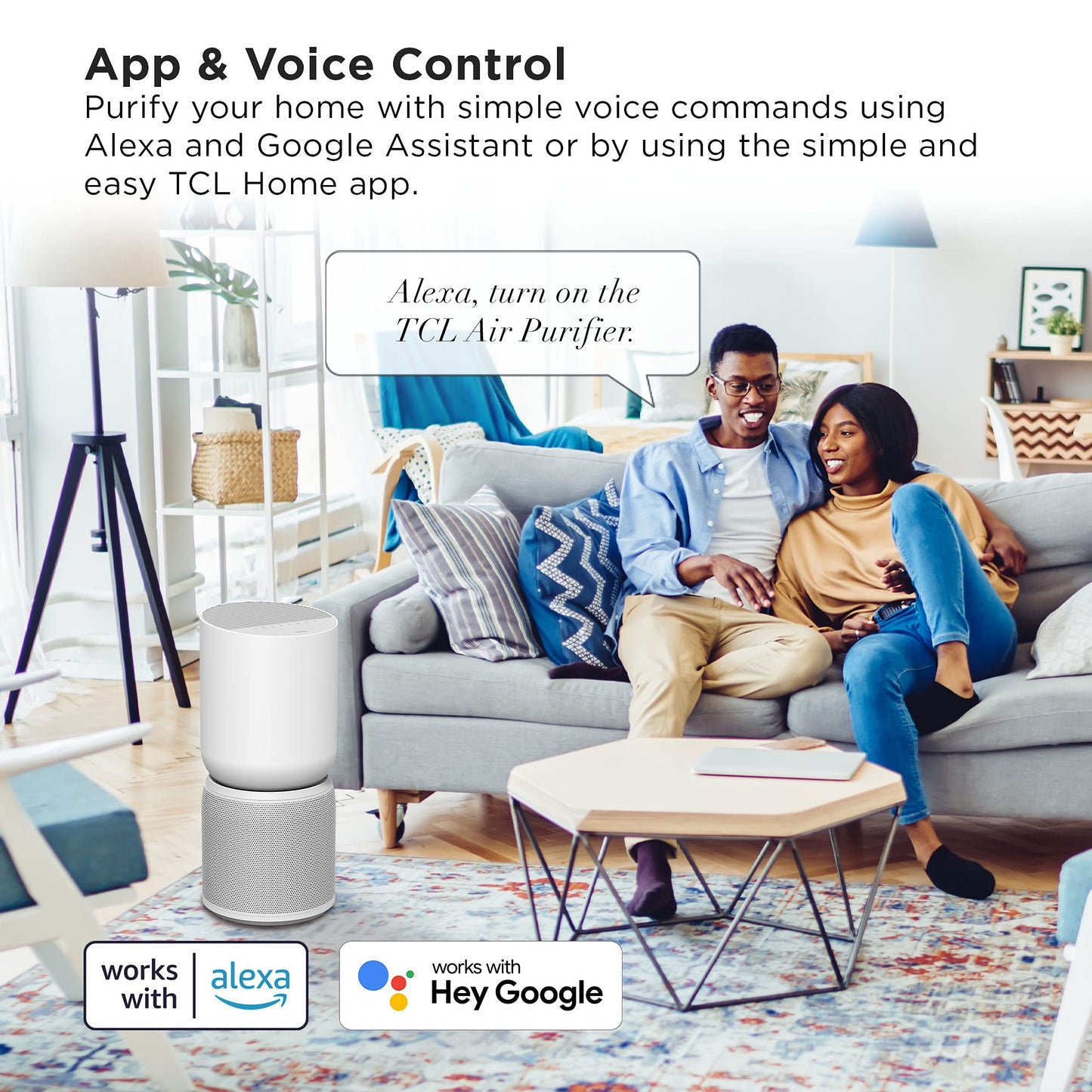 TCL Breeva A5 Smart Air Purifier with 5-Stage Clean, True HEPA (H13), Removes 99.97% of Dust/Bacteria/Odors & More, App & Voice Control, Auto Shield
