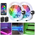 Motion Activated Under Bed Light Strips, 2x9.8ft RGB Motion Sensor LED Light Strip with App Control, USB 5V Dimmable LED Night Light with 4 Timing Off