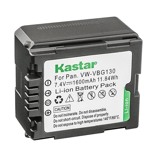 Kastar Battery Replacement for Panasonic VW-VBG070, VW-VBG130, VWVBG260 and SDR-H40, SDR-H80 Series, HDC-HS700, TM700, HS300, TM300, HS250, SD20