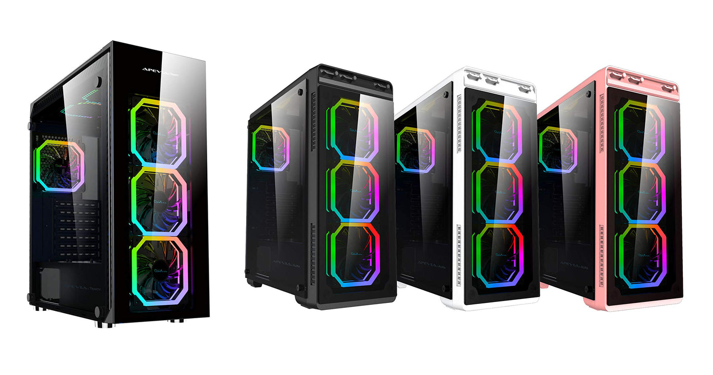 Apevia PN4P2-RGB Phoenix 120mm Silent Dual-Ring RGB Color Changing LED Fan with Remote Control, 16x LEDs & 8X Anti-Vibration Rubber Pads w/ 2 Magnetic