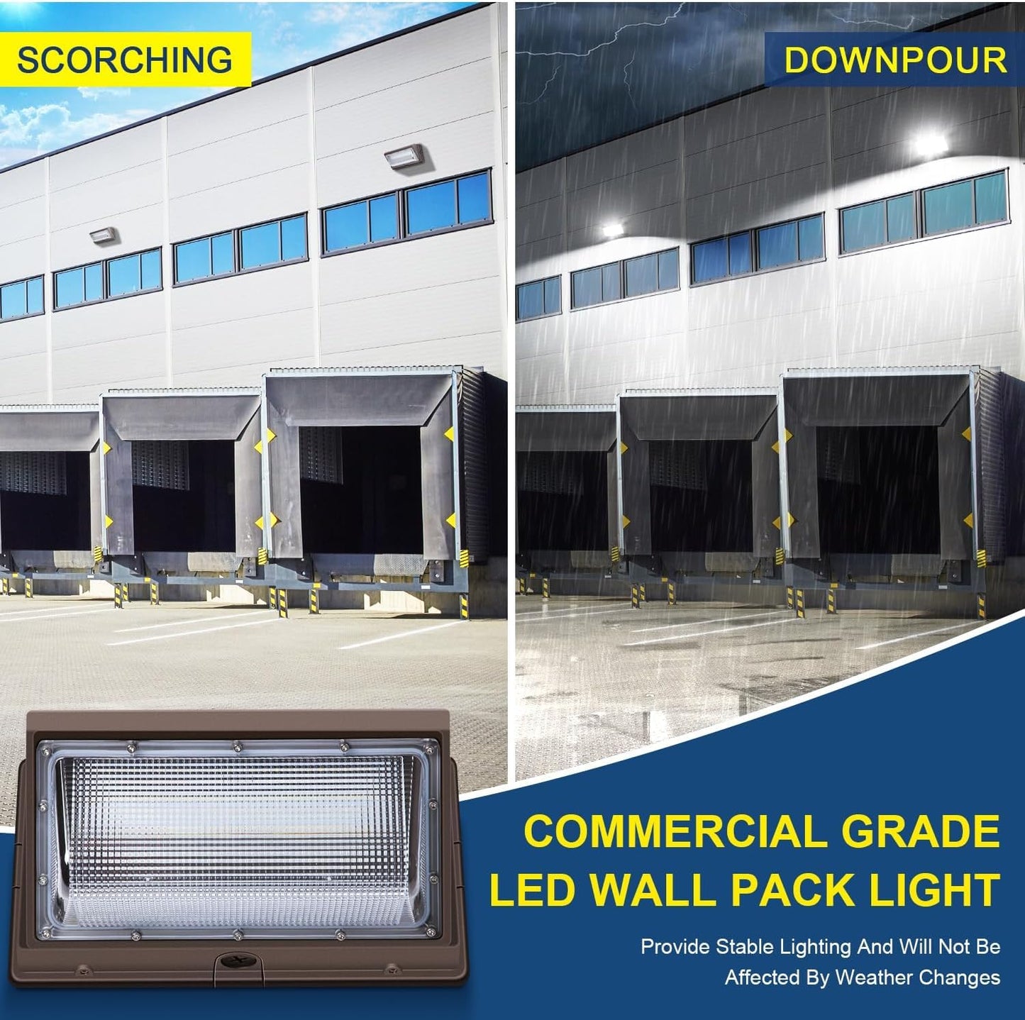 ledmo LED Wall Pack Light, 120W 5000K 15840LM Outdoor Security Flood Light Waterproof IP65 LED Wall Lighting for Garage Warehouses Parking Lots