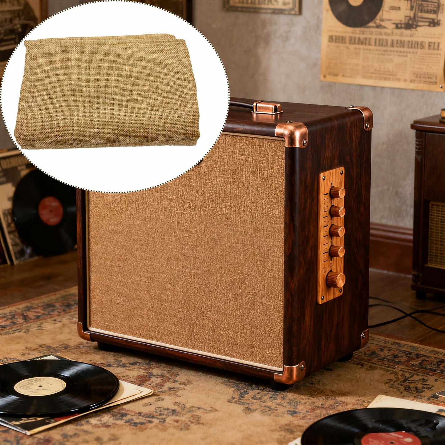 XFJYMXDM 19.7x57.5 Inch Linen Speaker Grill Cloth, Speaker Fabric Protective Dustproof Mesh Cloth, Stereo Grill Filter Fabric Mesh for Repair