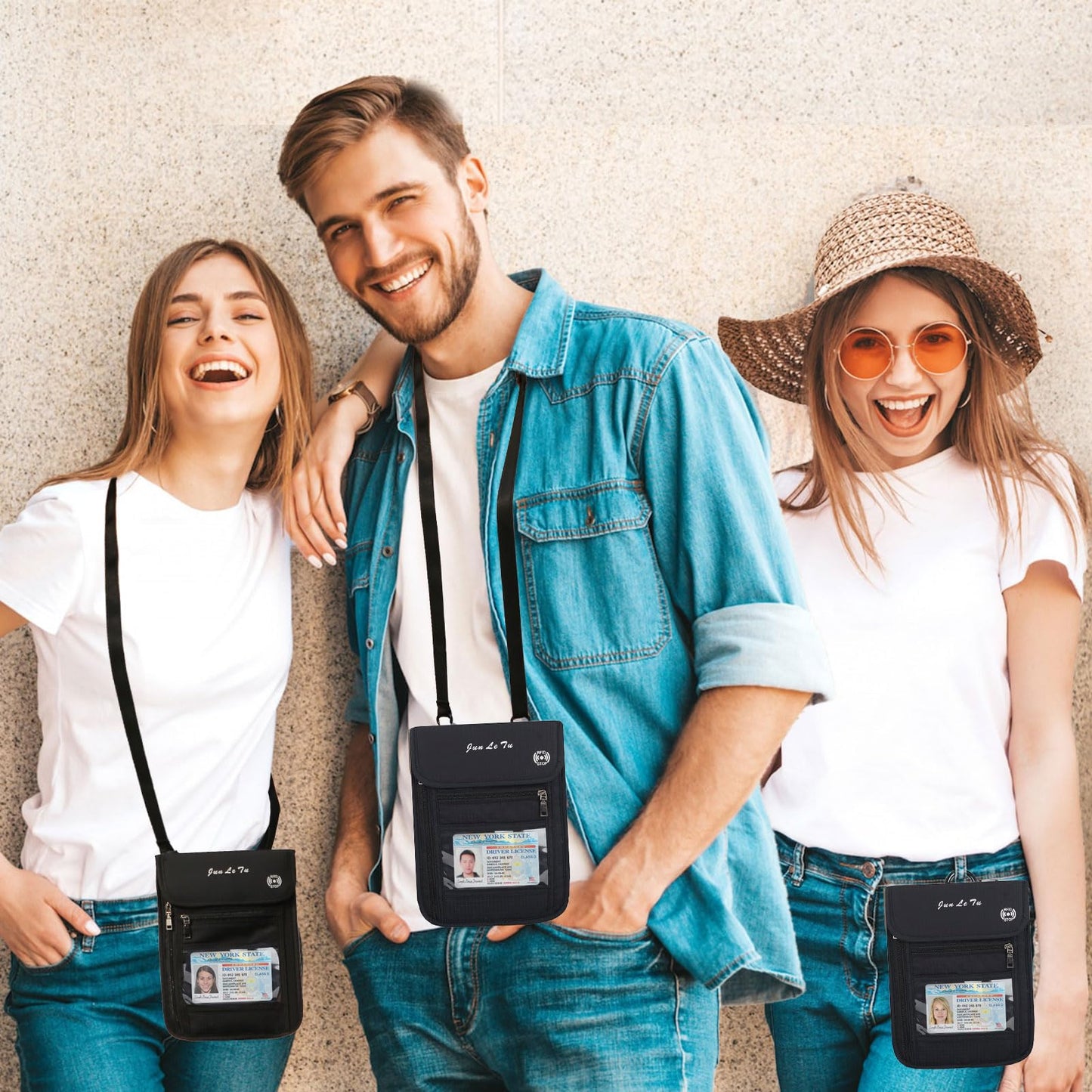 ROOSALANCE Passport Holder – RFID Blocking Travel Wallet with Visual Window, Waterproof Neck Pouch & Document Organizer for Men & Women, Black