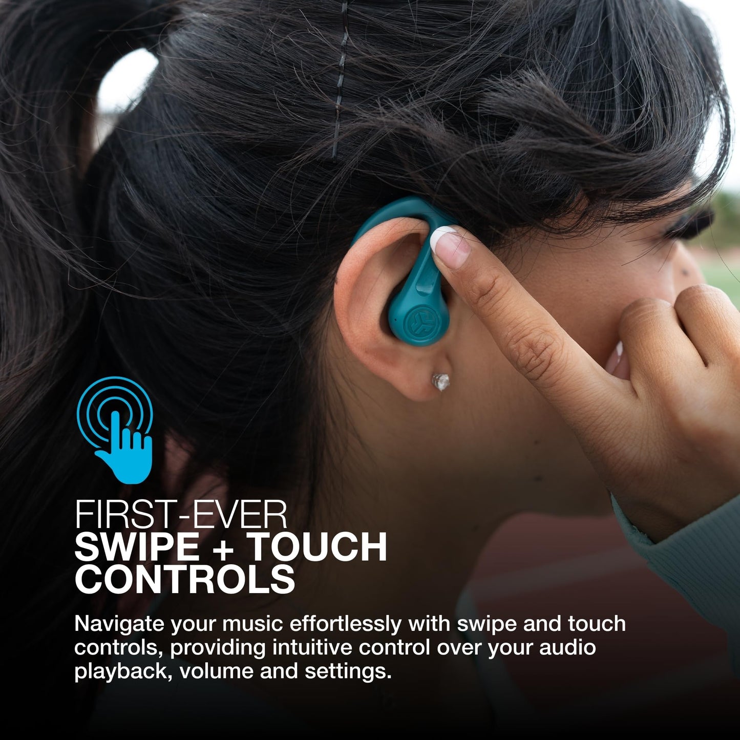 JLab, JBuds Sport ANC 4, True Wireless Earbuds, Active Noise Cancelling, Bluetooth, Multipoint Connect, Teal