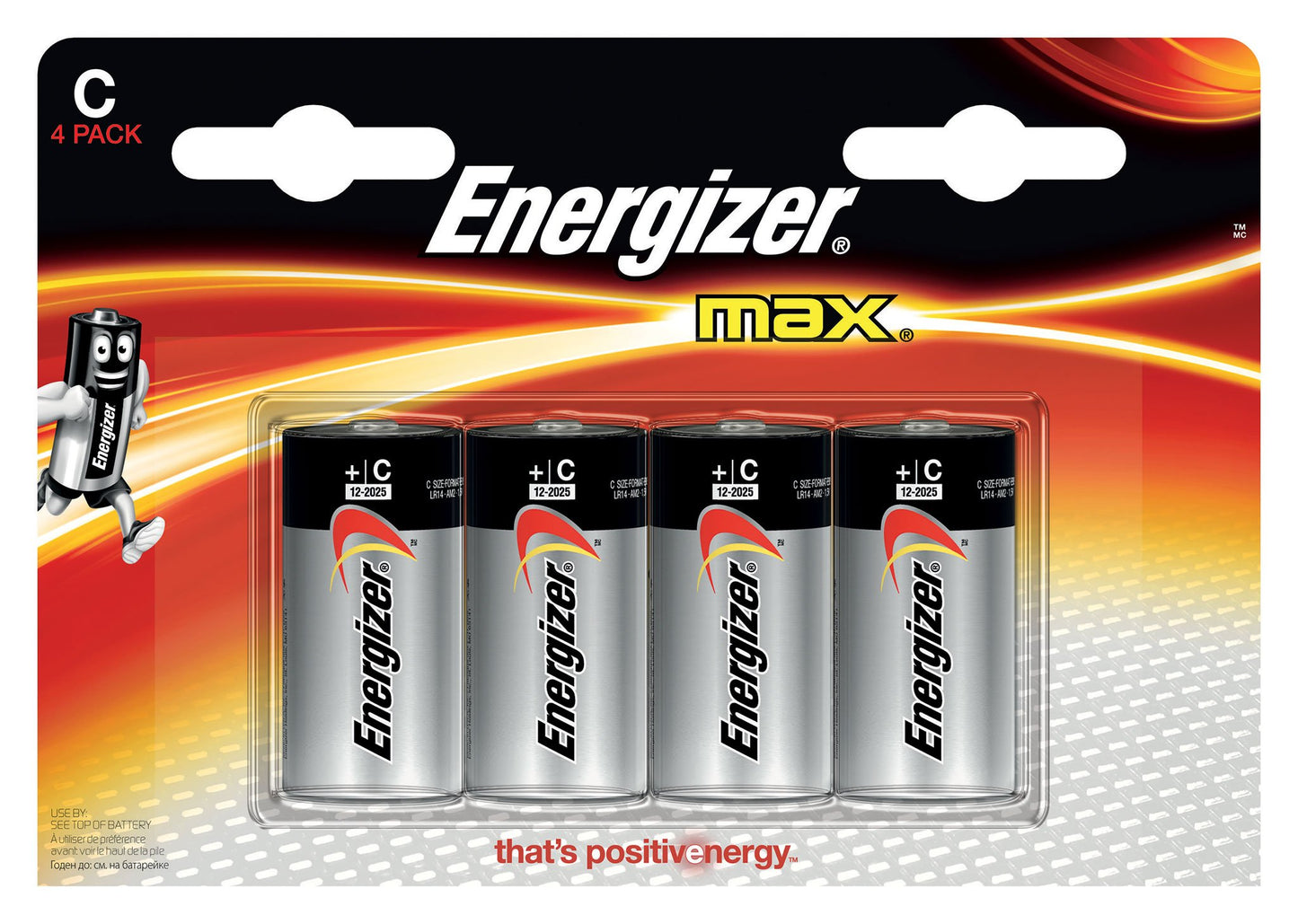 Energizer Max Premium C Batteries, Alkaline C Cell Battery (4 Count) E93BP-4