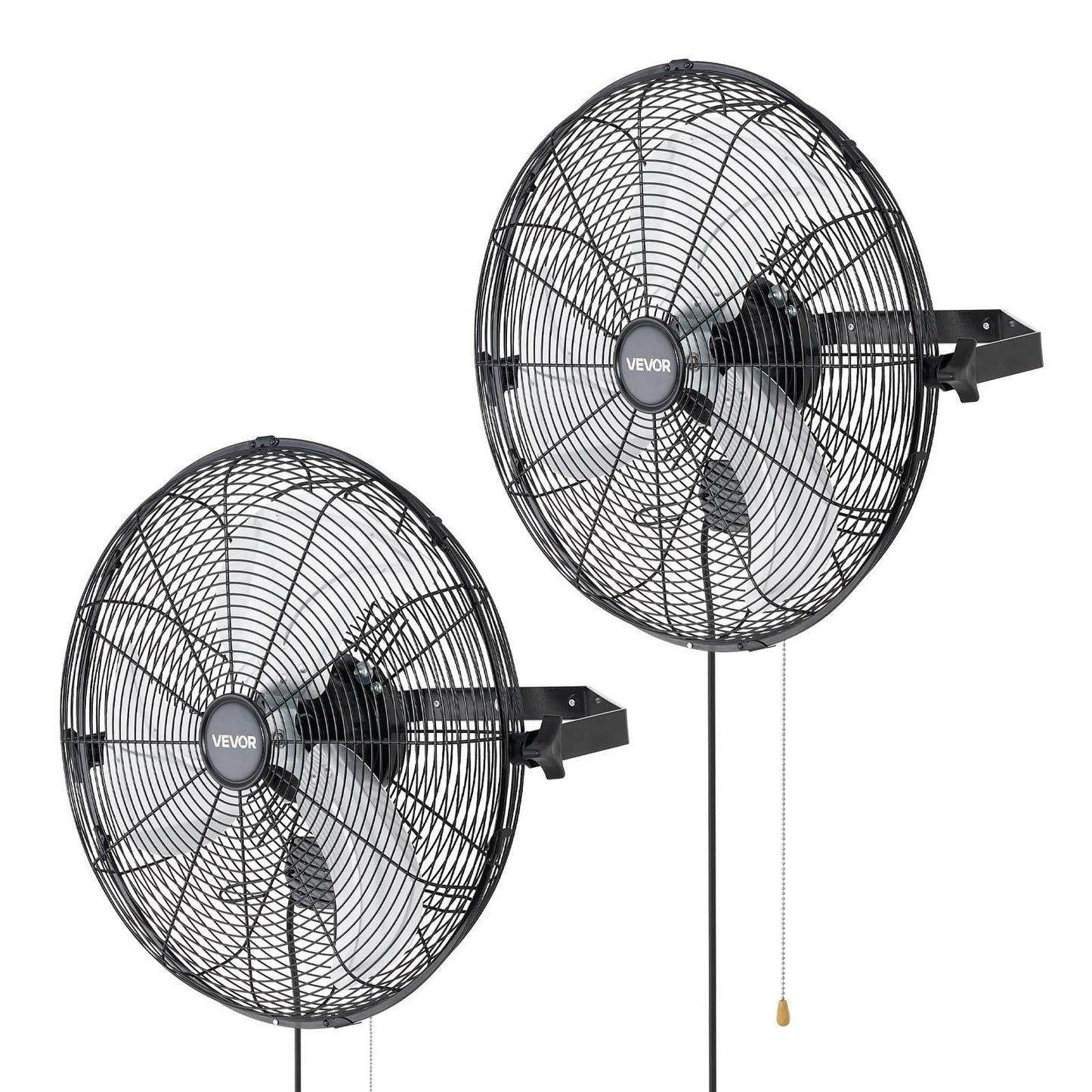 VEVOR Wall Mount Fan, 18 in Wall Mounted Hanging Fan, 3-Speed, Long Airflow Distance, Adjustable Rotation Angle, Mechanical Control, Powerful