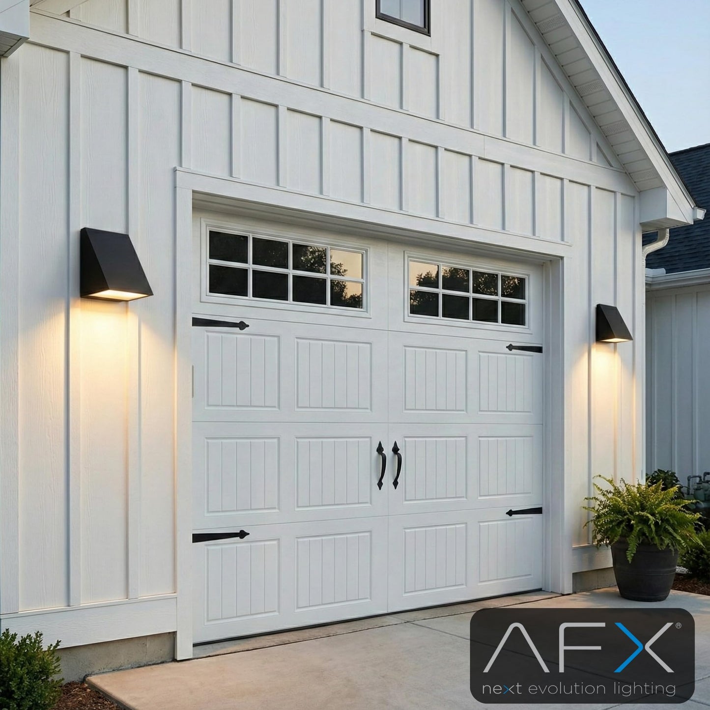 AFX WTNW0506LAJUDBK Watson 6 Inch LED Outdoor Sconce | 12W LED | 610 Lumens | 2700K to 5000K 5-in-1 CCT | 90 CRI | Dimmable 0-10V TRIAC ELV | Wet