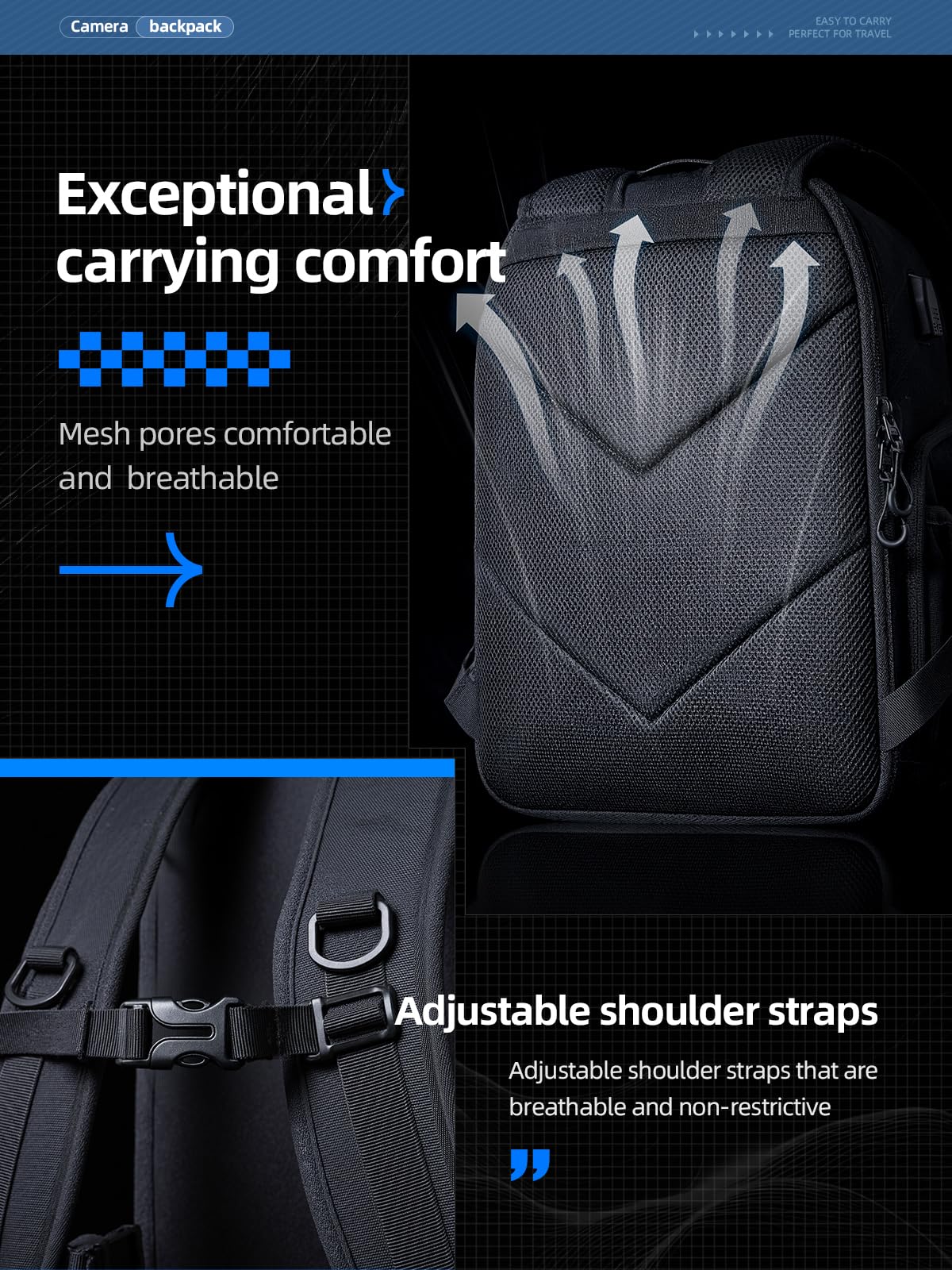 llano 20L Camera Backpack for DSLR/SLR/Mirrorless - Water-Resistant Photography Bag with Laptop Slot & Tripod Holder, Compact Case
