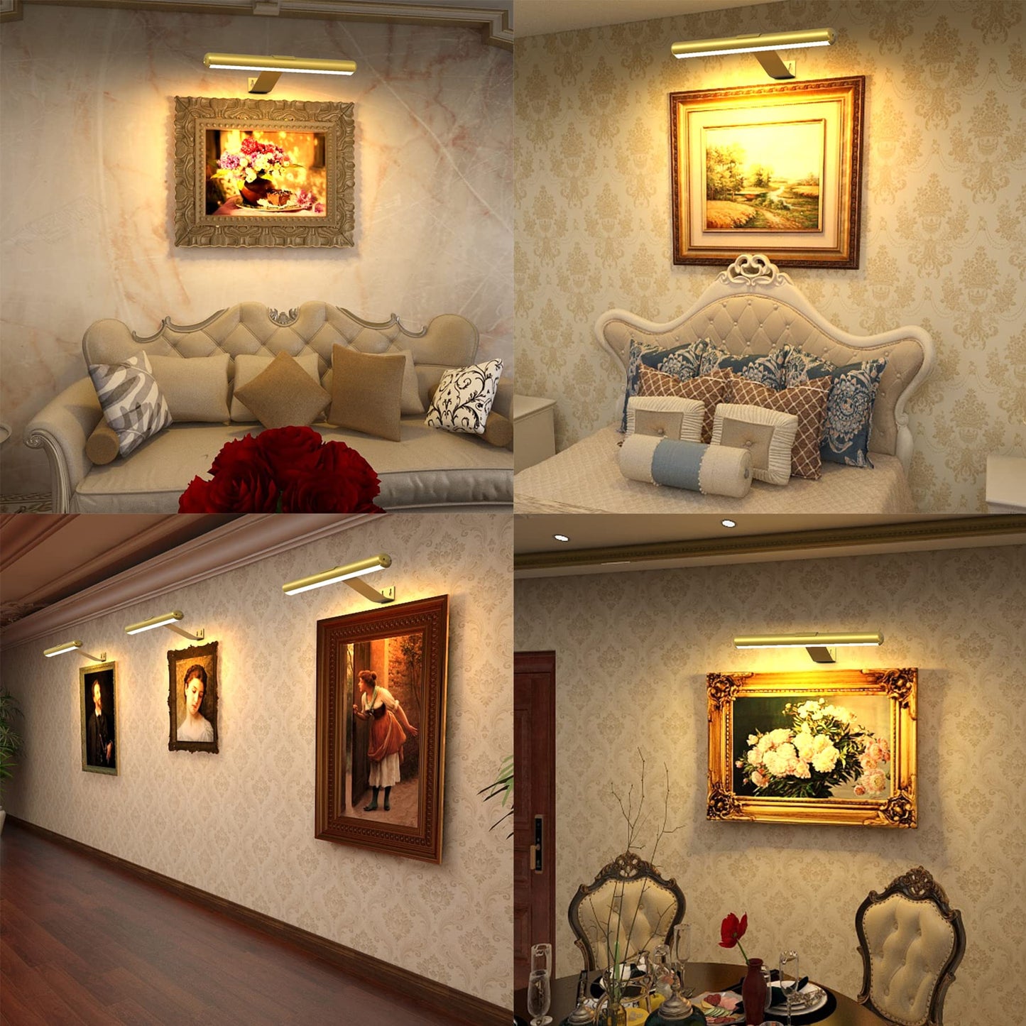 Arixinks Wireless Picture Light for Art Painting with Remote Control, Rechargeable Battery Picture Light Dartboard Light, Full Metal 300lm Brightness