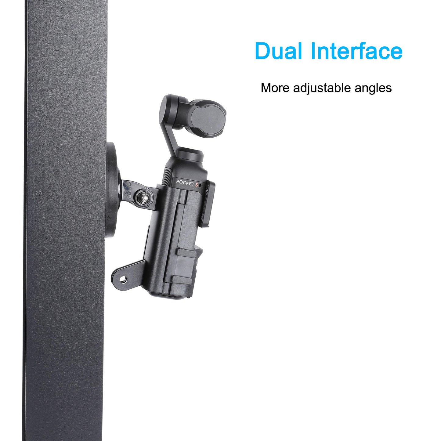 PellKing DJI Osmo Pocket 3 Magnetic Mount Kit - Magnetic Suction Stand + Pocket 3 Extension Adapter Cage with Cold Shoe Accessories