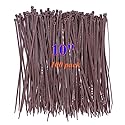 10 Inch Dark Brown Zip Ties Outdoor Use-Pack of 100, Self Locking Plastic Cable Ties for Fence, Small DIY Tie, Cable Management Outside Garden Trellis