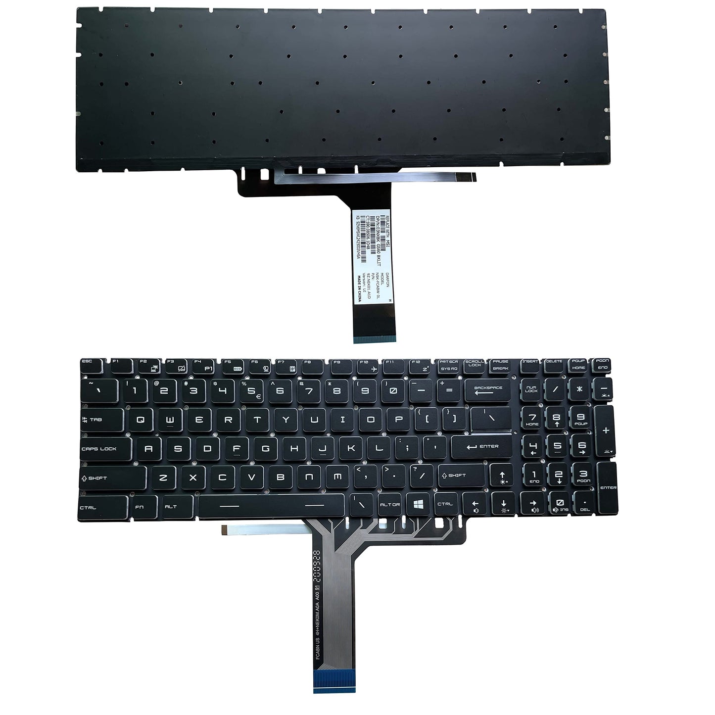 New Laptop Keyboard for MSI GE62 GS60 GS70 GS72 GE72 GT72 MS-1772 MS-16u6 Part Number V143422AK1 19000184 Black Frameless with Backlight US Layout