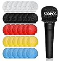 Axigundaone 500 Pcs Disposable Microphone Covers, Windscreen Microphone Cover Non-Woven, Disposable Handheld Microphone Covers for KTV, Recording Room