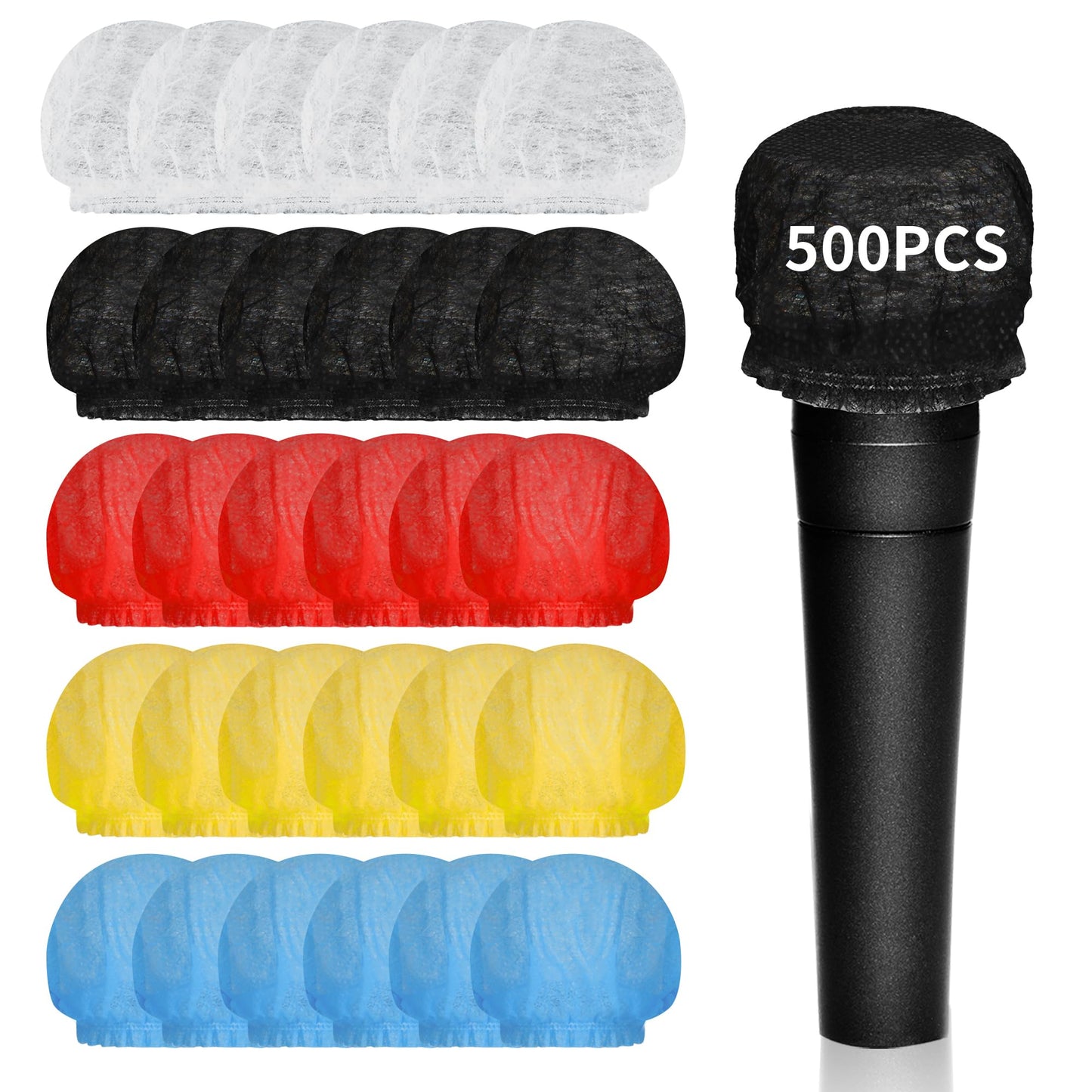 Axigundaone 500 Pcs Disposable Microphone Covers, Windscreen Microphone Cover Non-Woven, Disposable Handheld Microphone Covers for KTV, Recording Room