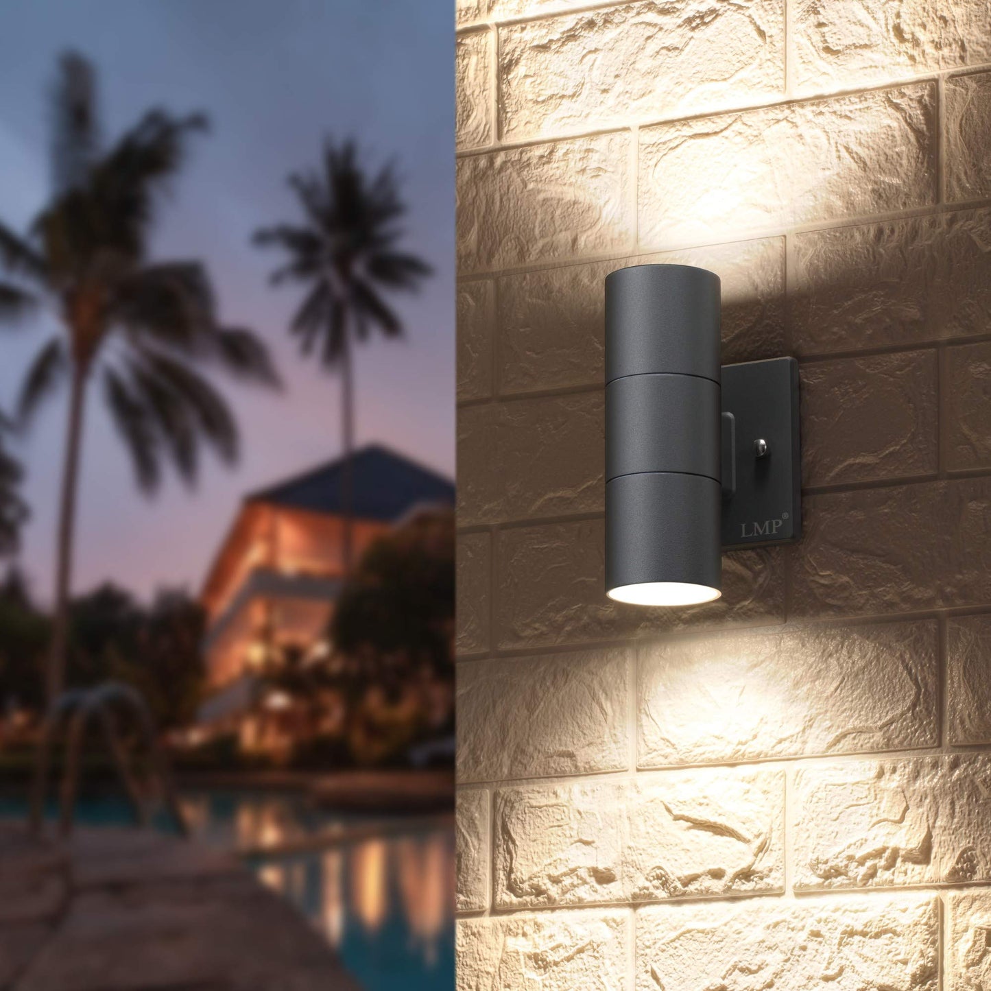 LMP Modern Outdoor Wall Light Porch Light Patio Light with Black Aluminum Finish for Decoration,Garage 1Packs Gray