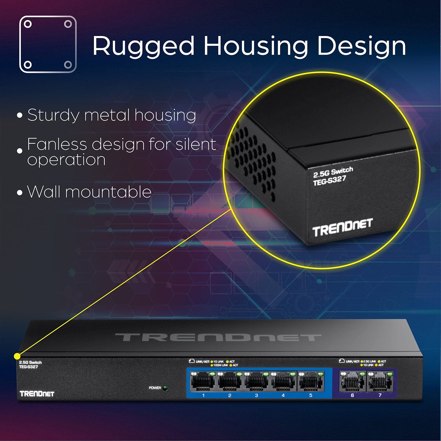 TRENDnet 7-Port Multi-Gig Gaming Switch, TEG-S327
