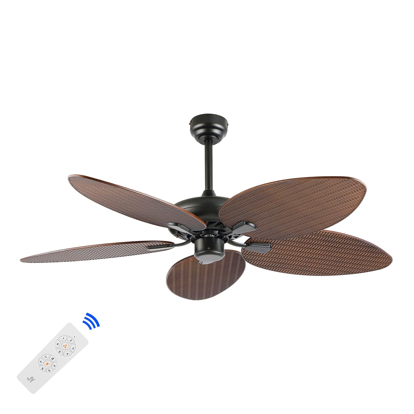 JONATHAN Y Raffles 52" Bohemian Industrial 6-Speed Ceiling Fan, Brown